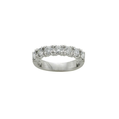 Image de Jonc semi-éternité en or blanc 10KT avec diamants