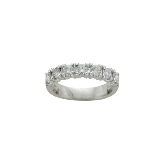 Image sur Jonc semi-éternité en or blanc 10KT avec diamants