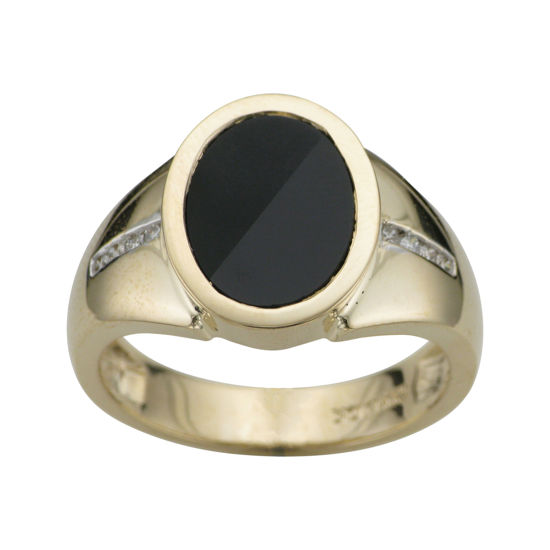 Image sur Bague en or jaune 10KT avec Onyx et diamants