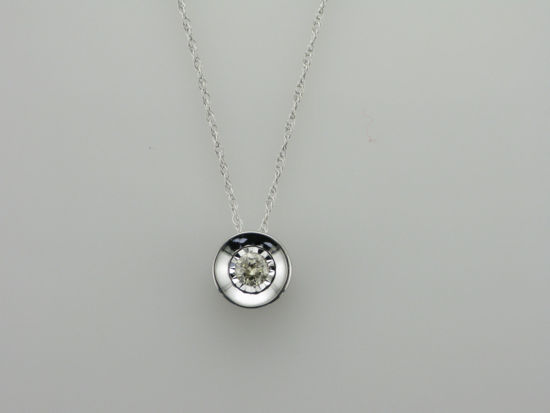 Image sur Collier en or blanc 10KT avec diamant