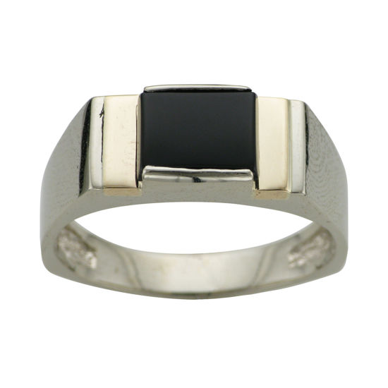 Image sur Bague en or blanc et jaune 10KT avec Onyx