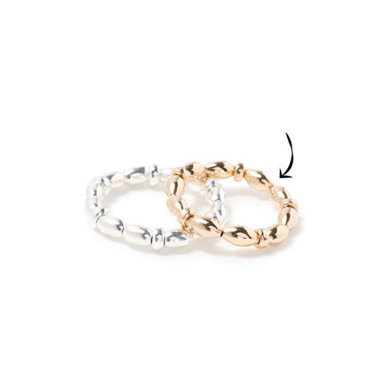 Image sur Bague Be Rice Bead de la Collection Beblue recouverte d'or