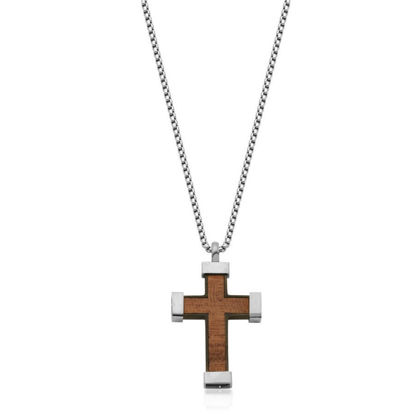 Image de Collier croix en acier inoxydable T3XD420124 de la Collection Steelx