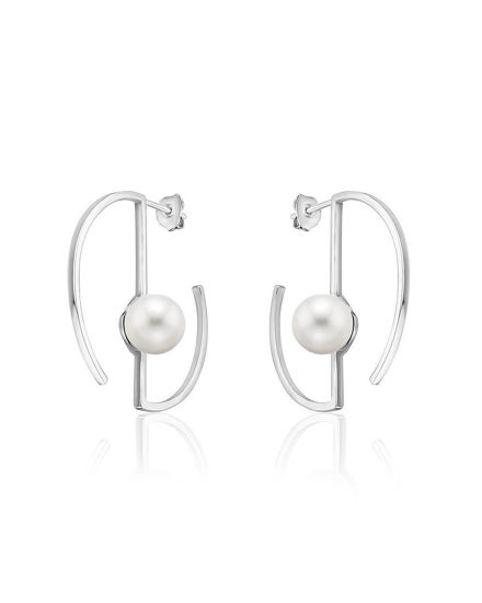 Image sur Boucles d'oreilles en argent 925 avec perles de nacre de la Collection Larus