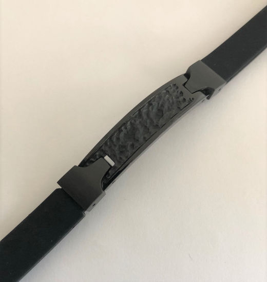 Image sur Bracelet en acier inoxydable noir et silicone de la Collection L'Aventurine