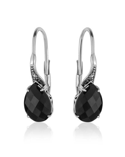 Image sur Boucles d'oreilles en argent 925 oxydé de la Collection Larus