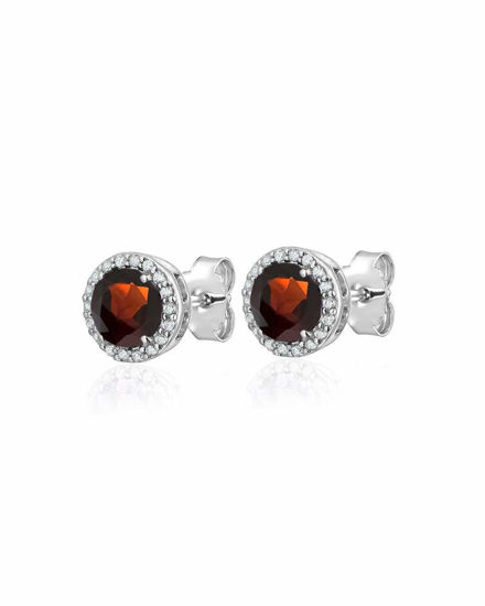 Image sur Boucles d'oreilles en argent 925 de la Collection Larus grenat