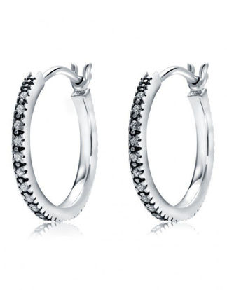 Image de Boucles d'oreilles en argent 925 oxydé de la Collection Larus