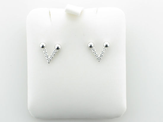 Image sur Boucles d'oreilles V en argent 925 de la Collection Larus