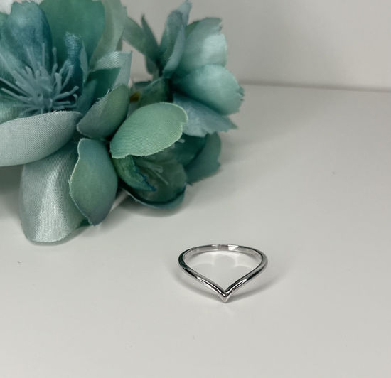 Image sur Bague en or blanc forme en V