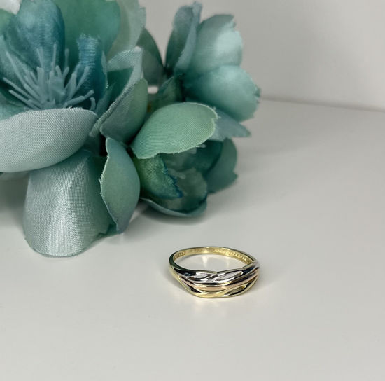 Image sur Bague en or jaune, blanc et rose
