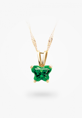 Image de Pendentif en or jaune 10KT avec pierre du mois de mai Collection Bfly