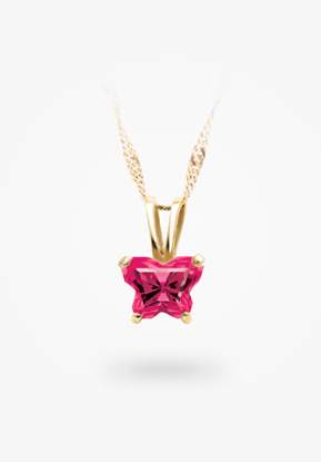 Image de Pendentif en or jaune 10KT avec pierre du mois de juillet Collection Bfly