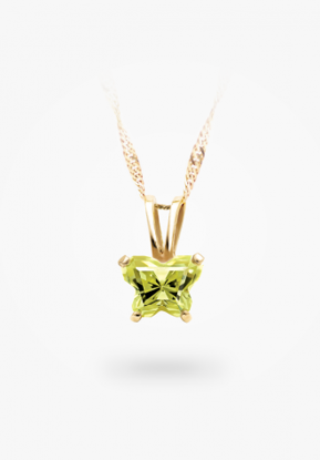 Image de Pendentif en or jaune 10KT avec pierre du mois d'août Collection Bfly