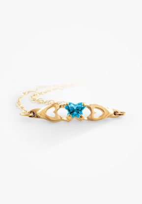 Image de Bracelet en or jaune 10KT avec pierre du mois de décembre Collection Bfly