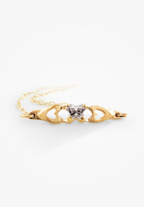 Image de Bracelet en or jaune 10KT avec pierre du mois d'avril Collection Bfly