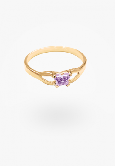 Image sur Bague en or jaune 10KT avec pierre du mois de juin Collection Bfly