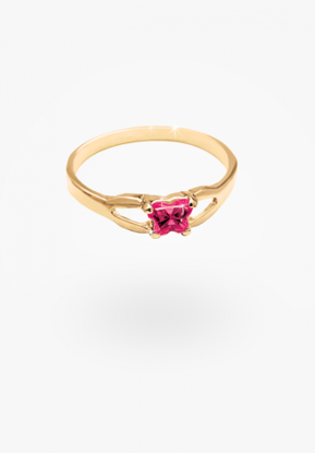 Image de Bague en or jaune 10KT avec pierre du mois de juillet Collection Bfly