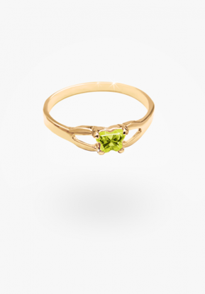 Image de Bague en or jaune 10KT avec pierre du mois d'août Collection Bfly