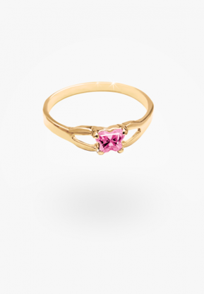 Image de Bague en or jaune 10KT avec pierre du mois d'octobre Collection Bfly