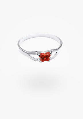 Image de Bague en or blanc 10KT avec pierre du mois de janvier Collection Bfly