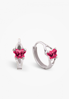 Image de Boucles d'oreilles en argent 925 et pierre du mois de juillet Collection Bfly