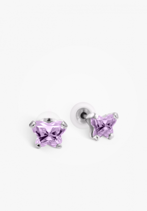 Image de Boucles d'oreilles en argent 925 avec pierre du mois de juin Collection Bfly