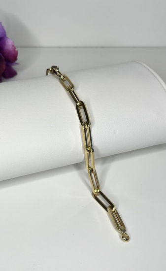 Image sur Bracelet Paperclip 7 3/4" en or jaune