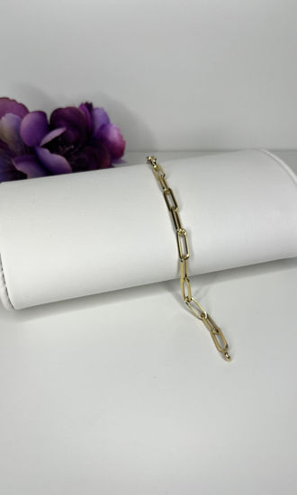 Image sur Bracelet Paperclip 7 1/2" en or jaune
