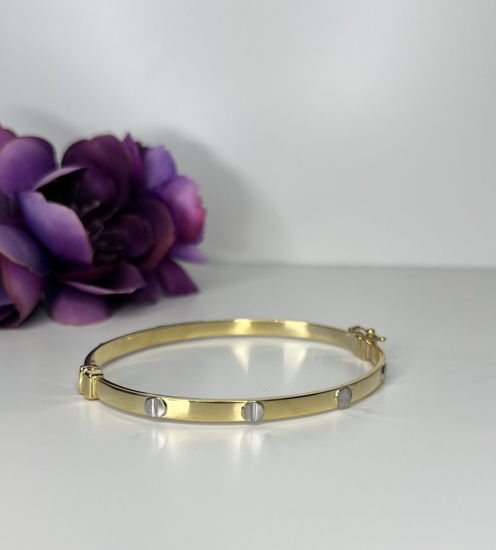 Image sur Bracelet rigide en or jaune et blanc