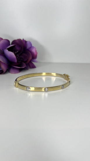 Image sur Bracelet rigide en or jaune et blanc