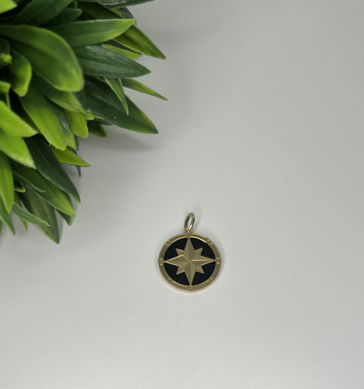 Image sur Pendentif en or jaune avec onyx