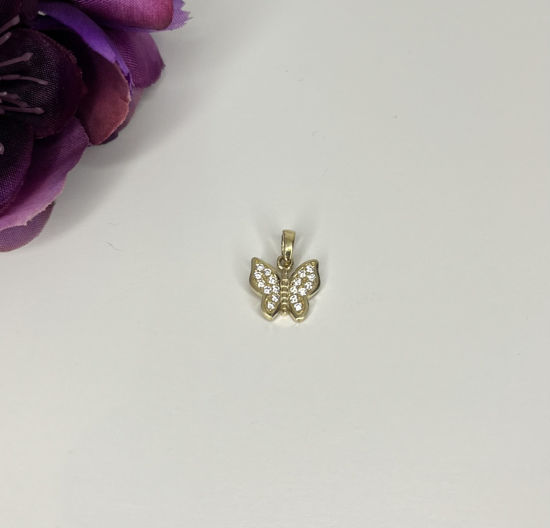 Image sur Pendentif papillon en or jaune