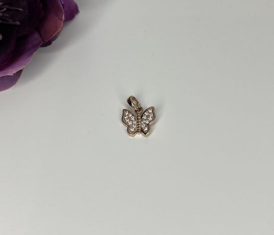 Image sur Pendentif papillon en or rose