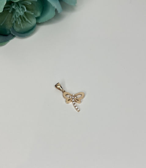 Image sur Pendentif libellule en or rose