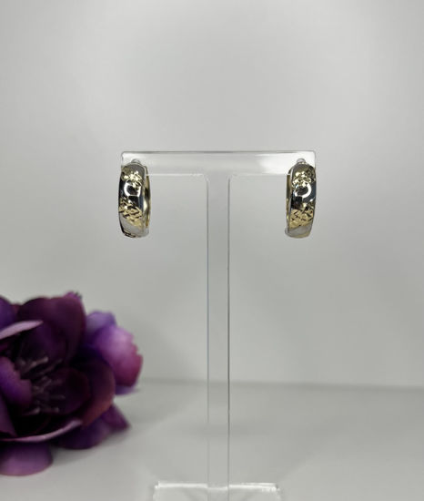 Image sur Boucles d'oreilles en or jaune et blanc