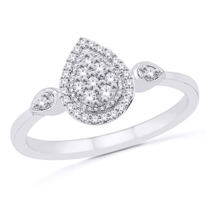 Image de Bague en or blanc avec diamants