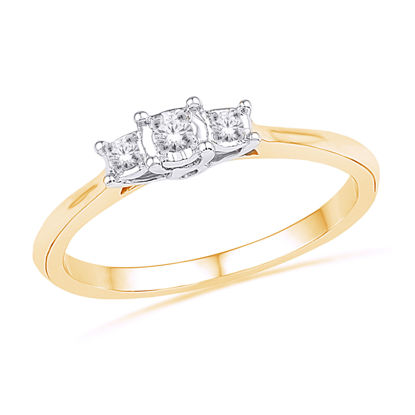 Image de Bague en or jaune et blanc avec diamants