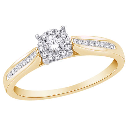 Image de Bague en or jaune et blanc avec diamants