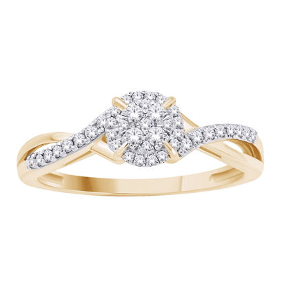 Image de Bague en or jaune et blanc avec diamants