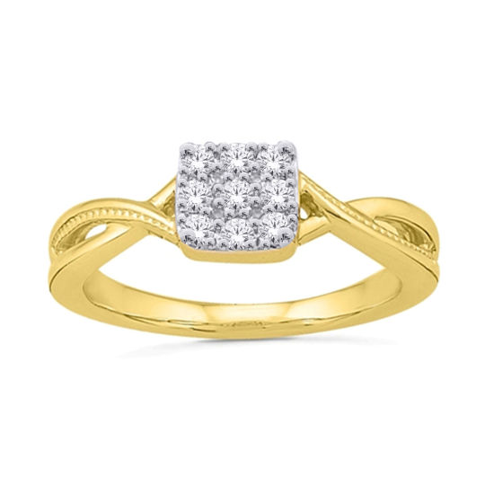 Image sur Bague en or jaune et blanc avec diamants