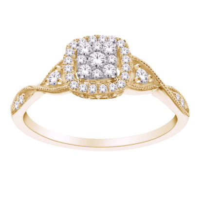 Image de Bague en or jaune et blanc avec diamants