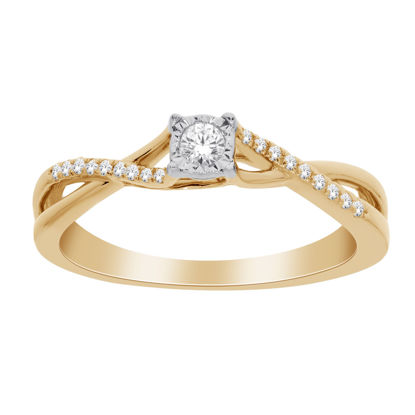 Image de Bague en or jaune et blanc avec diamants