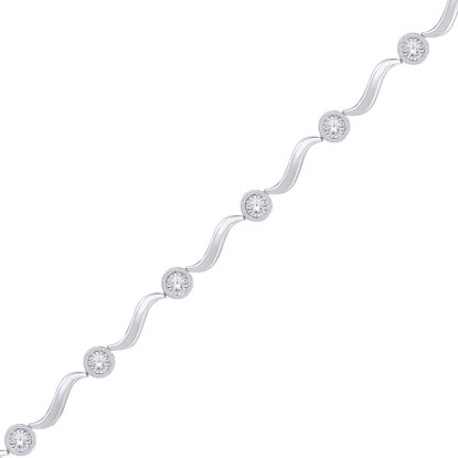 Image de Bracelet en or blanc 10KT avec diamants