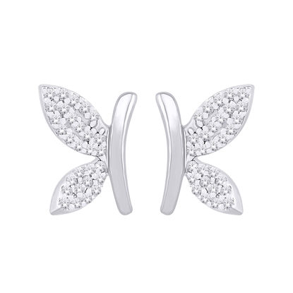Image de Boucles d'oreilles en or blanc avec diamants
