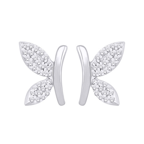 Image sur Boucles d'oreilles en or blanc avec diamants