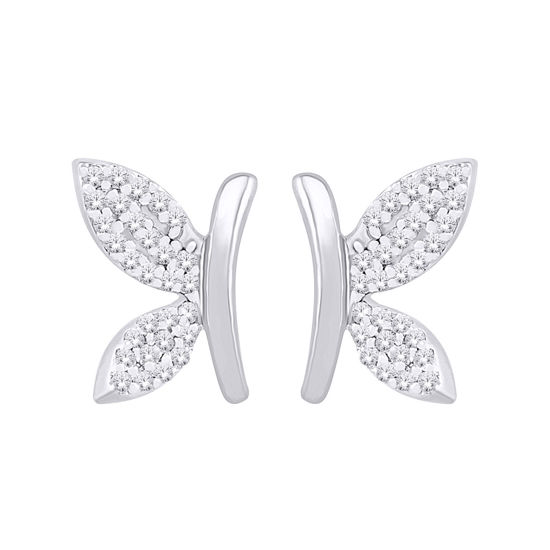 Image sur Boucles d'oreilles en or blanc avec diamants