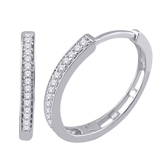 Image sur Boucles d'oreilles en or blanc 10KT avec diamants