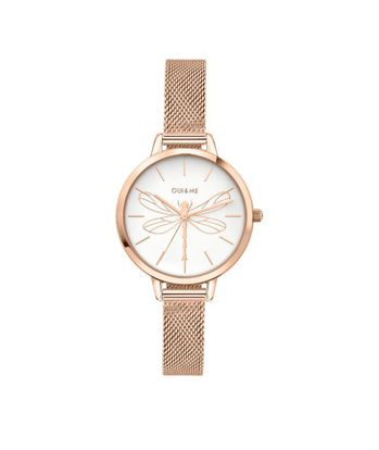 Image de Montre or rose avec libellule de la Collection Oui & Me