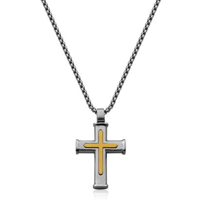Image de Collier croix en acier inoxydable T3XC370124 de la Collection Steelx